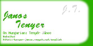 janos tenyer business card